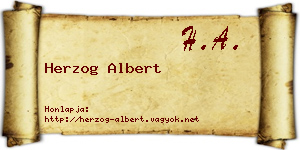 Herzog Albert névjegykártya